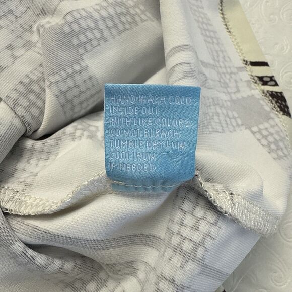 J. McLaughlin Catalina Knit Top Women Large Collar Henley Plaid Stretch Classic - Picture 7 of 10